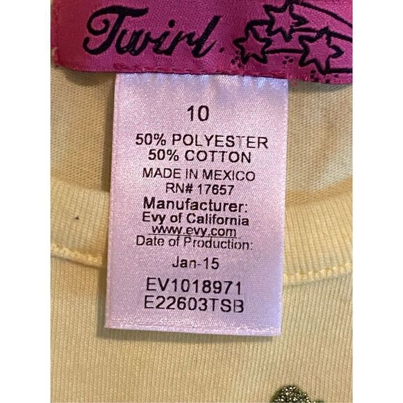 NWOT Twirl Yellow Always Follow your Dream t-shirt size 10 - Picture 2 of 3